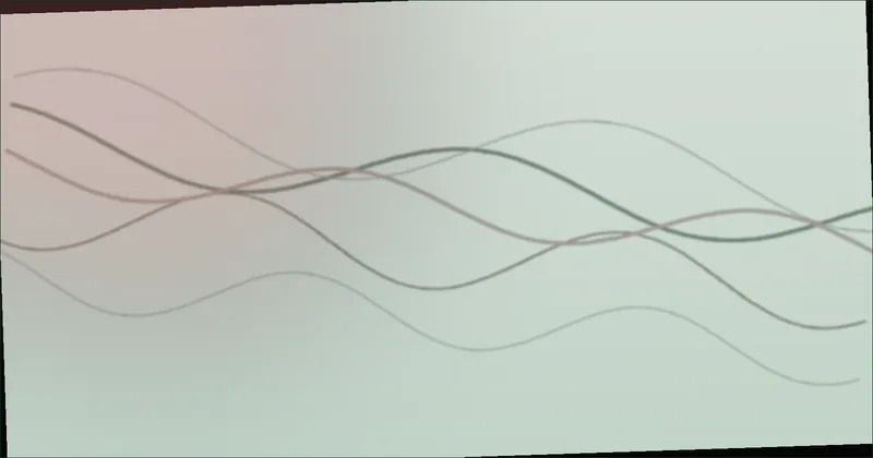 Deep red wave pattern suggesting sound moving through a crowd