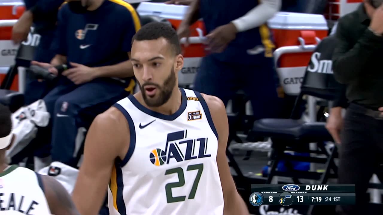 76人力克独行侠，戈贝尔惊艳四座